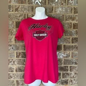 Woman's Harley-Davidson Pink Tee  shirt Size Large Daphne Alabama